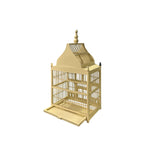 Western House Shape Light Cream Color Wood Birdcage Display ws4798S