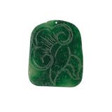 Natural Green Stone Kirin Motif Carving Display Plaque Art ws4803S