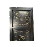 Vintage Chinese Black Golden Scenery Storage Armoire Wardrobe Cabinet ws4807S