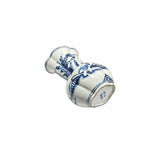 Oriental Blue White Oval Flower Shape Scenery Graphic Porcelain Vase ws4818S