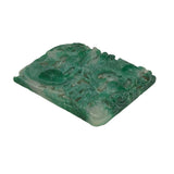 Natural Green Stone Koi Fishes Motif Carving Display Plaque Art ws4835S