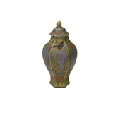 Handmade Chinese Porcelain Hexagonal Pagoda Vase with Lid – Floral & Bird Motif ws4841S