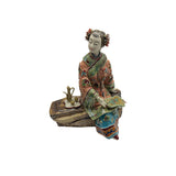 Chinese Porcelain Qing Style Dressing Drinking Tea Lady Figure ws4843S