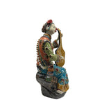 Chinese Porcelain Qing Style Dressing Playing Pipa Lady Figure ws4845S
