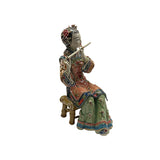 Chinese Porcelain Qing Style Dressing Playing Flute Lady Figure ws4846S