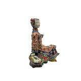 Chinese Porcelain Qing Style Dressing Resting Fan Lady Figure ws4847S
