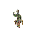 Chinese Porcelain Qing Style Dressing Sitting Bench Bird Lady Figure ws4848S