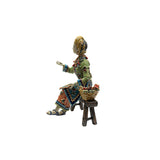 Chinese Porcelain Ritual Miao Style Dressing on Bench Lady Figure ws4850S