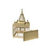 Western House Shape Light Cream Color Wood Birdcage Display ws4854S