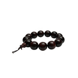 Chinese Dark Brown Rosewood Beads Hand Rosary Praying Bracelet ws4857S