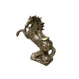 Chinese Silver Pewter Color Mid Rearing Horse Metal Figure ws4926S