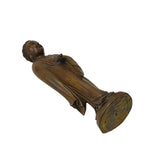 Chinese Boxwood Ancient Dressing Lady Holding Scroll Display Statue ws4899S