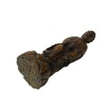 Chinese Boxwood Bodhisattva GuanYin Holding Scroll Display Statue ws4900S