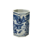 Chinese Blue White Porcelain Hexagon Gourd Graphic Small Vase ws4903S