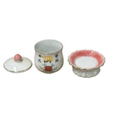 White Base Oriental Lotus Base " Buddha" Shrine Offering Porcelain Cup ws4909S
