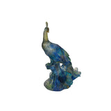 Blue Green Crystal Glass Daum Pate De Verre Peacock Figure ws4912S