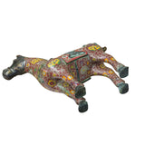 Vintage Oriental Chinese Reddish Maroon Cloisonne Metal Horse Figure ws4935S