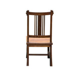 Zen Oriental Straight Legs Bars Backrest Solid Wood Chair ws4940S