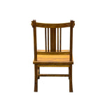 Zen Oriental Straight Legs Bars Backrest Solid Wood Chair ws4941S