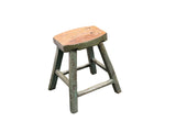 Rustic Bold Distressed Light Sage Green 4 Legs Wood Stool Side Table Stand ws4944S