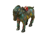 Vintage Chinese Turquoise Blue Flower Cloisonné Enamel Horse Statue ws4948S