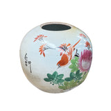 Vintage Chinese Famille Rose Bird & Peony Porcelain Jar Vase ws4956S