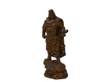 Carved Wood General Guan Yu Warrior Dragon Armor Figurine Sculpture ws4964S