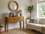 Honey Brown 4 Drawers Slim Narrow Console Side Foyer Table ws4980S