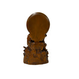 7" Bodhisattva Statue w Calligraphy Halo & Lotus Base Wood Statue ws5003S