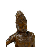5" Wood Carved Zen Meditation Guan Yin Bodhisattva Serene Figure ws5010S