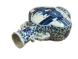 Chinese Blue White Porcelain MoonFlask Scenery Graphic Art Vase ws5022S