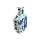 Chinese Blue White Porcelain Hexagonal Figural Graphic Art Vase ws5023S