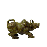 Natural Green Mix Stone Ox Cow Fengshui Artistic Decorative Figure ws5031S