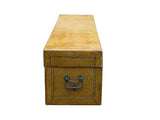 Vintage Scholar Mustard Yellow Leather Rectangular Wood Trunk Box ws5033S