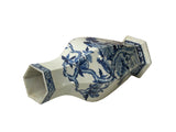 Vintage Chinese Blue White Hexagonal Flower Bird Porcelain Vase ws5038S