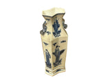 Vintage Rhombus Shape Blue White Eight Immortal Graphic Porcelain Vase ws5052S