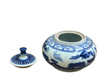 Tiny Small Blue White Oriental Graphic Porcelain Jar ws5056S