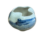 Tiny Small Blue White Oriental Abstract Graphic Porcelain Container ws5058S