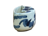 Tiny Small Blue White Oriental Bats Graphic Porcelain Container ws5059S