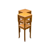 Oriental Two Tier Double Rhombus Light Brown Side Table Stand ws5076S