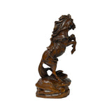 7" Small Brown UpRearing Spirited Details Motifs Wood Horse Figure ws5086S