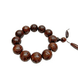 Chinese Rosewood Carved Beads Hand Rosary Praying Bracelet A14S