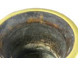 Vintage Metal Black Paint Mother Of Pearl Double Dragon Art Vase GB831S