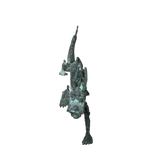 Chinese Rustic Oxidized Patina Fengshui Dragon Metal Figure GB009S