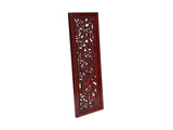 Set 4 Chinese Reddish Brown Wood Flower Birds Carving Wall Panels GB045S
