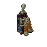 Chinese Porcelain Qing Style Dressing Holding Cat Lady Figure GB052S