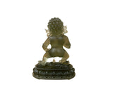 4" Gray Crystal Glass Tibetan Fortune Single Deity Zambala Figure GB061S