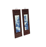 Set 4 Chinese Blue White Landscape Porcelain Painting Wall Panels GB076S