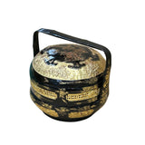 Vintage Oriental Black Golden Graphic Stack Wedding Basket Display GB131S