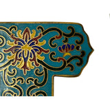 Set of 2 Turquoise Enamel Cloisonne T Shape Metal Decor Plaque Art GB151S